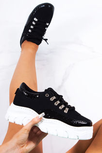 black and white chunky trainers