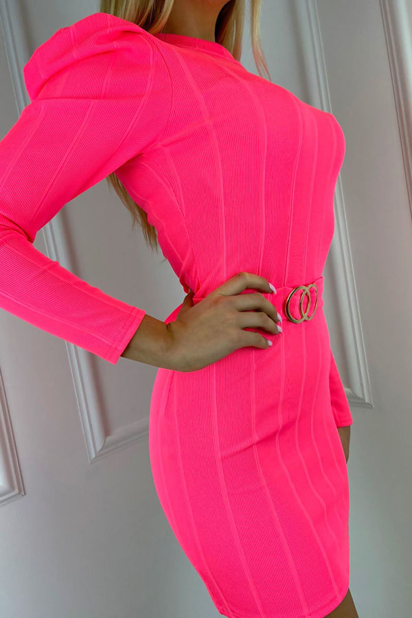 pink ribbed bodycon dress